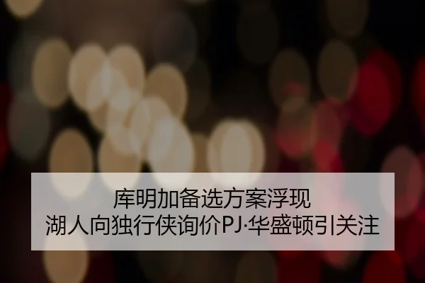 库明加备选方案浮现 湖人向独行侠询价PJ·华盛顿引关注